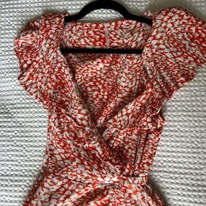 Free people orange and white tie dress